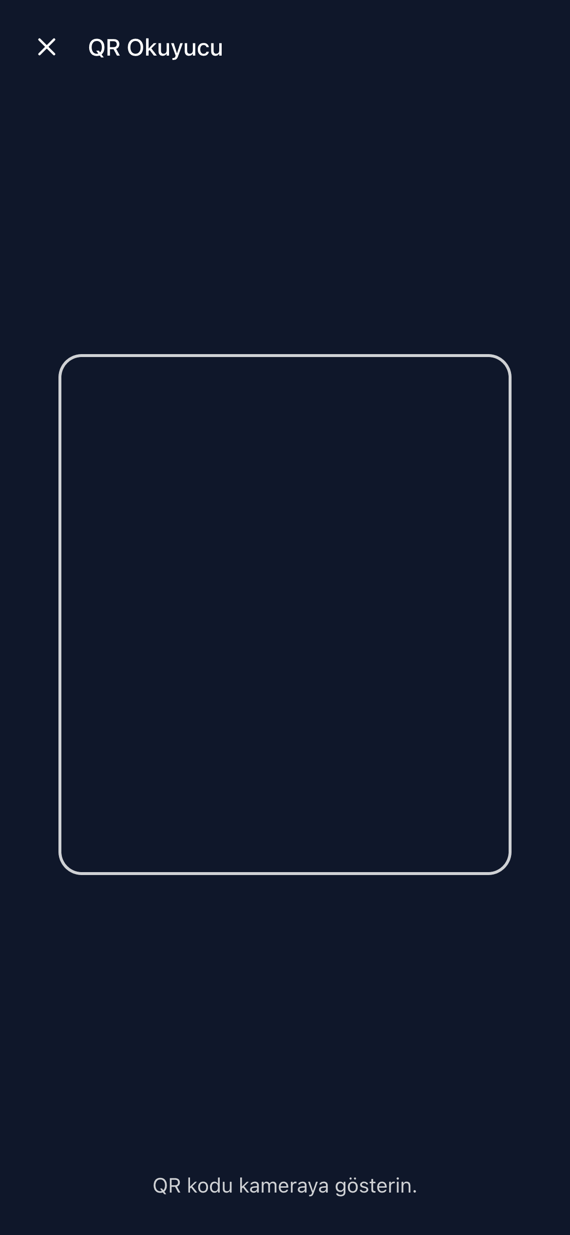 QR okutma ekranı
